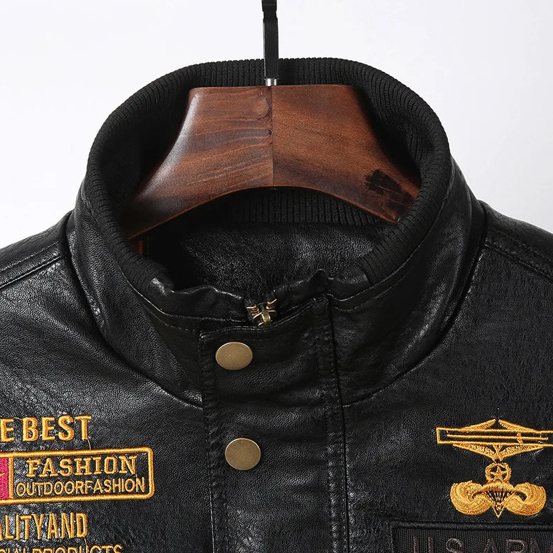 American workwear jacket, pilot tactical leather jacket, men's spring and autumn motorcycle suit, men's leather jacket M-6XL