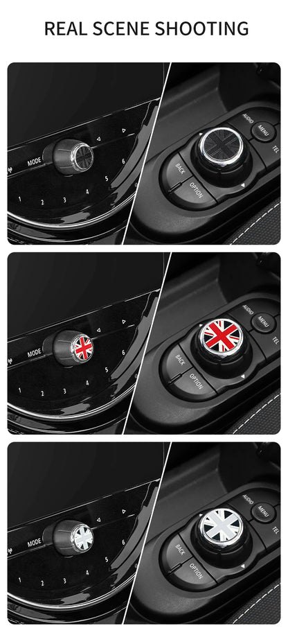 Central Control Volume Multimedia Button Knob Sticker for MINI Cooper F55 F56 F57 F60 Countryman Leather Car Interior Styling