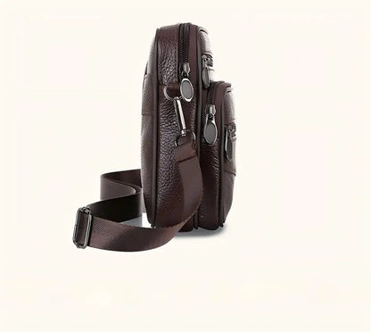 Homefish New Genuine Leather Crossbody Bag Vertical Trendy Multifunctional Shoulder Bag Briefcase Casual Travel Messenger Bag