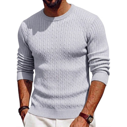 Luxury Knite Crew Neck Sweater Man Cable Long Sleeve Pullover Casual Knitted Shirts Work Jumper Spring Mens Coats Autumn Tops