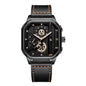 Luxury Big Dial Men Square Watch Casual PU Leather Strap Men Sports Watches
