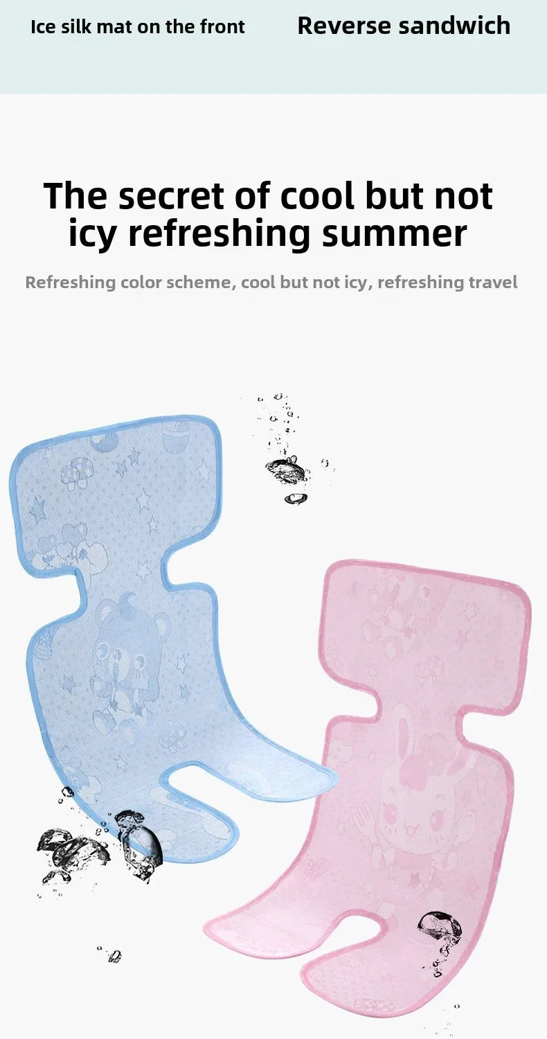 Car Seat Cooling Baby Stroller Mat Ice Fabric Washable Baby Safety Seat Mat Universal Baby Stroller Sleeping Cushion Seat Pads