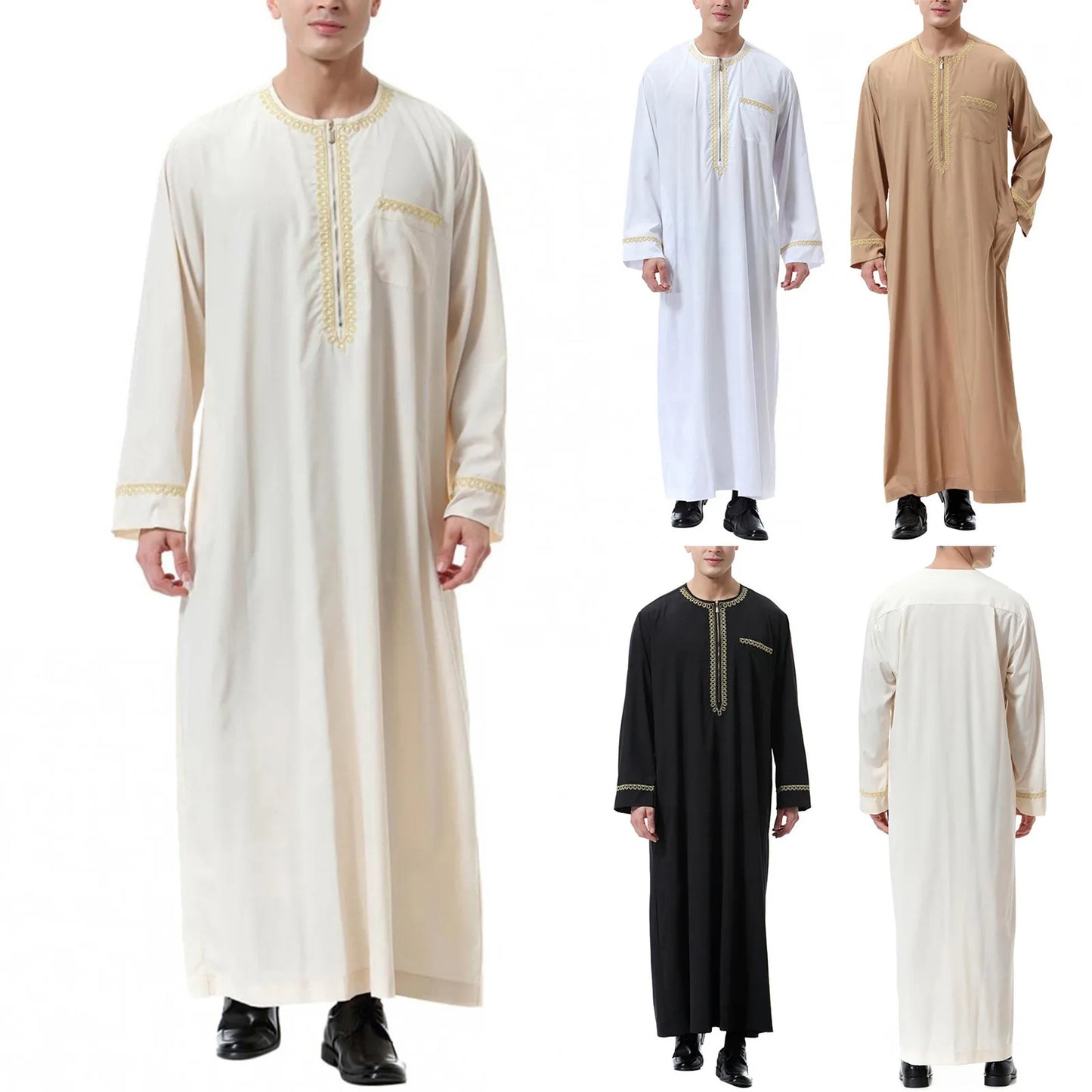 Middle East Ethnic Muslim Islamic Clothing Men Jubba Thobe African Dashik Ramadan Eid Abaya Arabic Kaftan Saudi Kimono Robe Gown