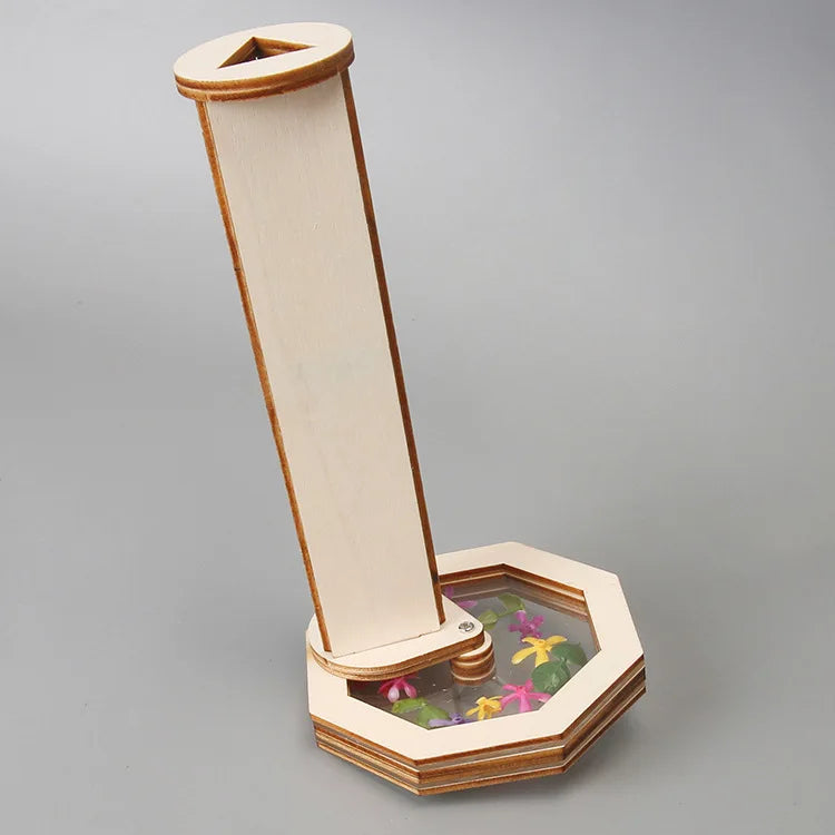 DIY Wooden Kaleidoscope Kit Educational Science Experiment Toy Handmade Assembly Craft for Creativity Development and Relaxation