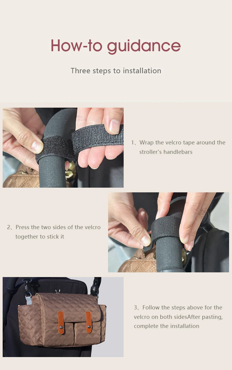 Stroller Organizer Bags Magnetic Buckle Mummy Travel Hanging Bag Bottle Holder Pram Diaper Bags Baby Stroller Accessories