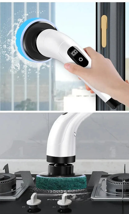 Electric Cleaning Brush Electric Spin Scrubber 7 in 1 Cleaning Tool For Kitchen/Bathroom/Living Room Household Hair Brushes