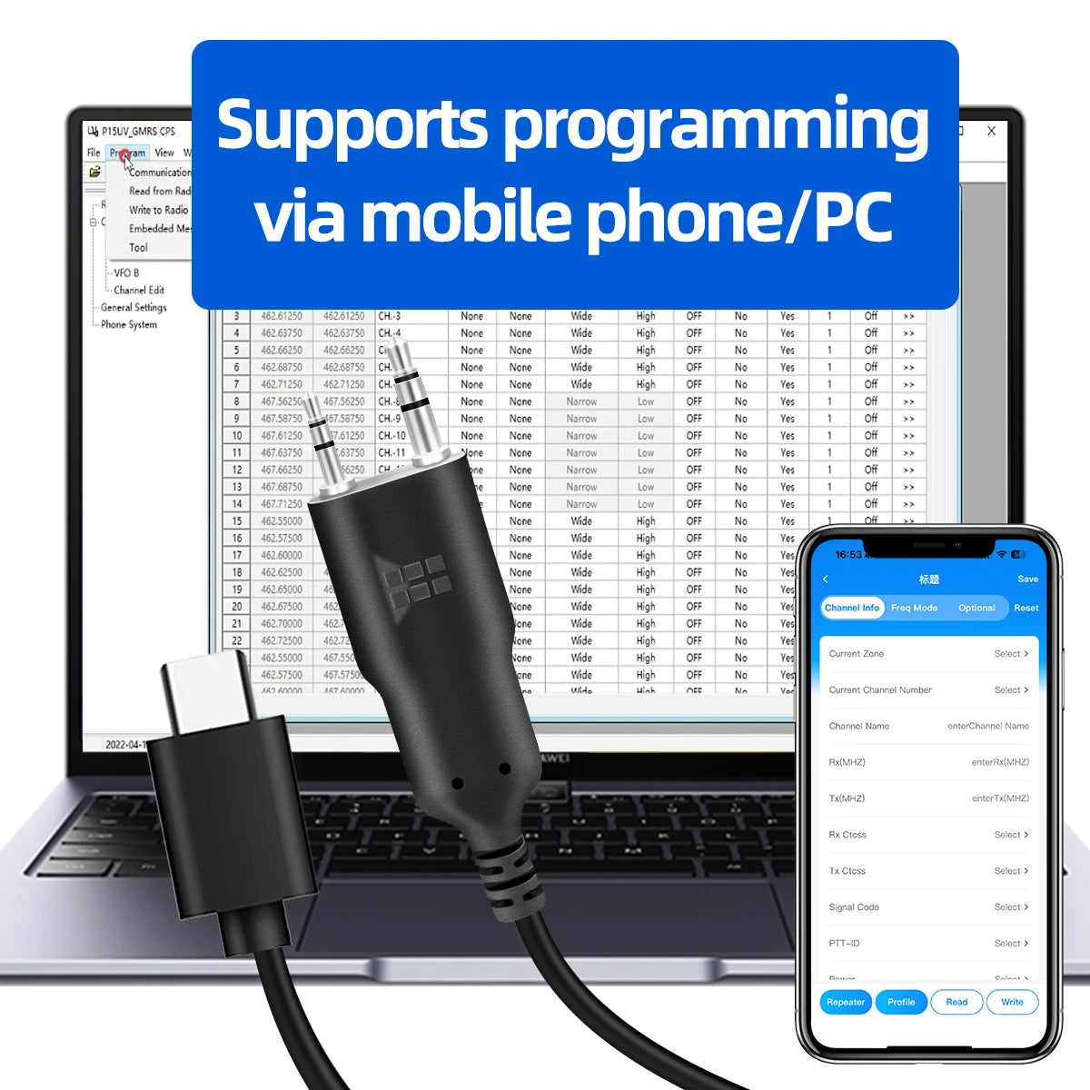 USB Programming Cable With CD for Baofeng UV-5R 82 888S UV-S9PLUS UV-13 16 17 21 Pro Quansheng UV-K5 5R Plus Walkie Talkie Radio
