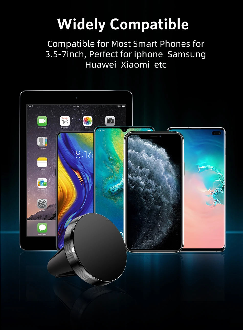 Magnetic Car Mobile Phone Holder Air Vent Clip Smart Phone Stand Mini Magnetic Car GPS Bracket For iPhone Huawei Xiaomi Realme