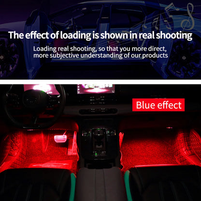 Neon Dual Control LED Car Interior Ambient Foot Light with USB Wireless Remote Music APP Control Auto Atmosphere Decorative Lamp