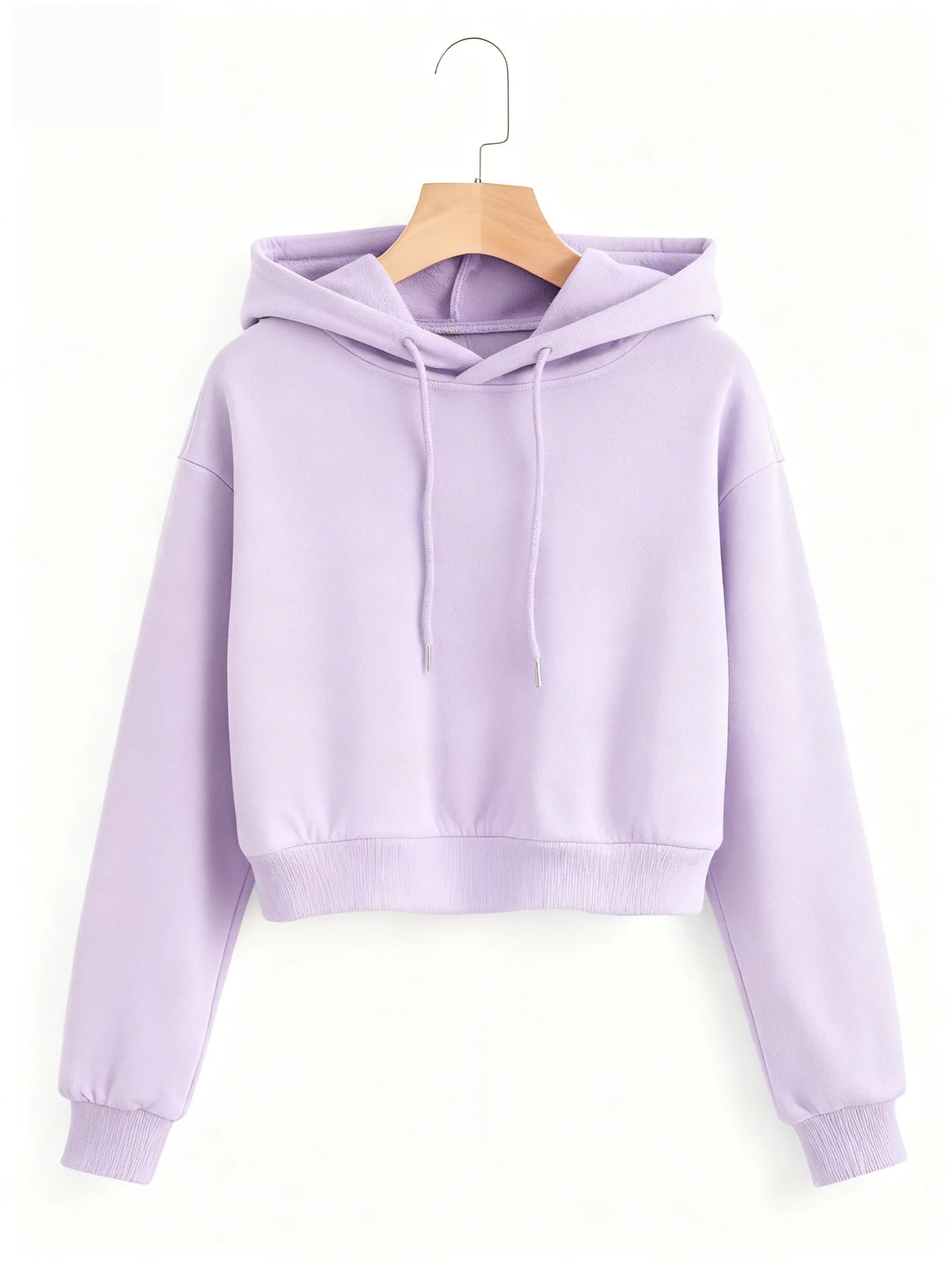 Street Style Solid Color Autumn Winter Cropped Sweatshirt Crop Top Hoodie Y2k Sweatshirts Fashion Casual Style Clothes