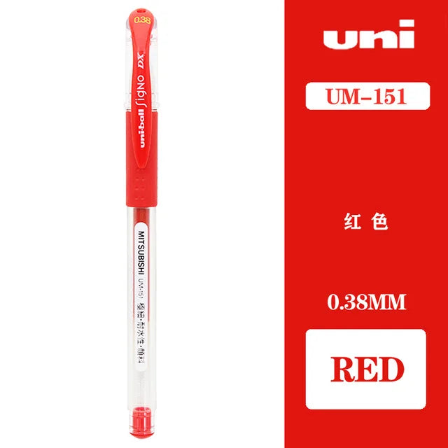 Japan Uni UM-151 Gel Pen 0.38mm Bullet Tip Writing Smooth Student Notes Special School Supplies 20 Colors Available Stationery