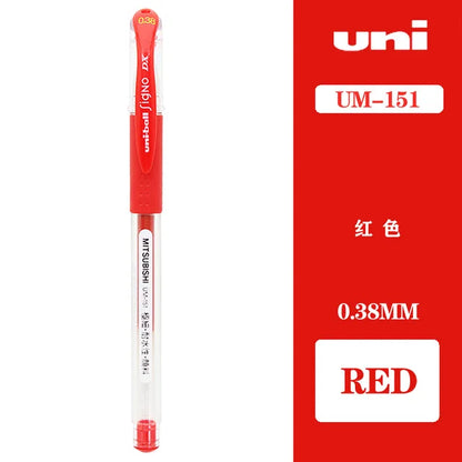 Japan Uni UM-151 Gel Pen 0.38mm Bullet Tip Writing Smooth Student Notes Special School Supplies 20 Colors Available Stationery