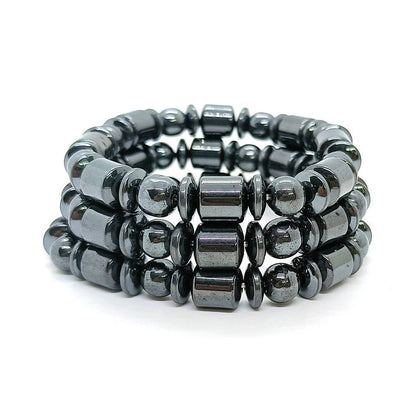 Unisex Fashion Black Stone Elasticity Bracelet Beads for Men Women