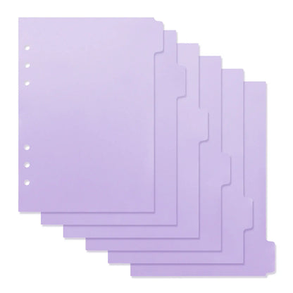 A5 A6 A7 Pink Black  Index Divider Cute 6 Holes For Binder Planner Notebook Stationery Notebook Paper Divider Accessories