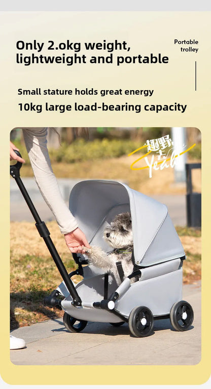Small Dog Pet Stroller Foldable Lightweight Travel Outdoors Cross Border US Europe Pet Trolley Pet Stroller Trolley for Dog