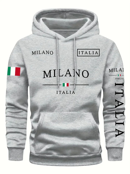 ITALIA MILANO Men Women Hoodie Outdoor Street Casual Sports Vacation Trend Spring Autumn Winter Couple Sweatshirt Top Clothing