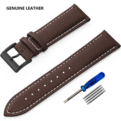 SAMCO Genuine Leather Watch Band 12/14/16/18/19/20/21/22/24 mm Watch Strap for Man Women High-quality Wrist Watchband + Tool