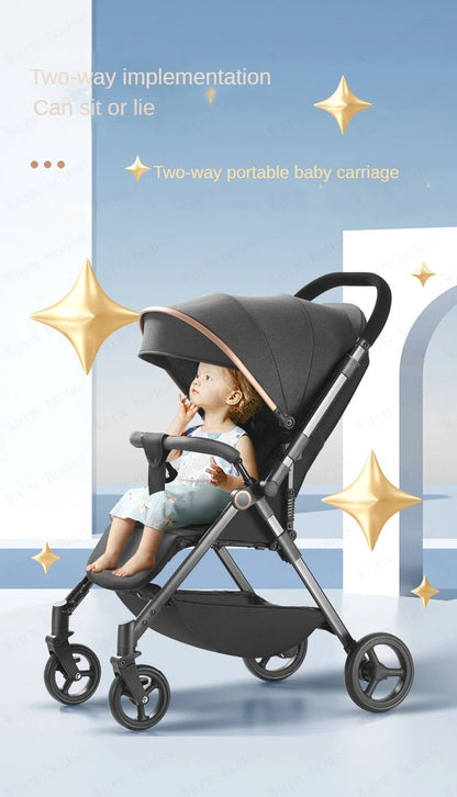 Baby Carriage,Bi-directional ultra lightweight foldable high landscape four wheel shock absorber baby stroller,baby cart