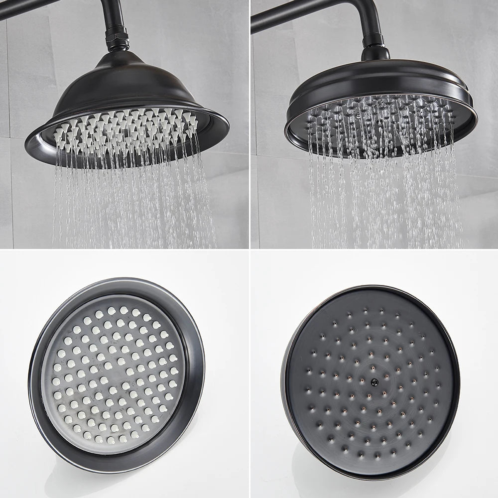 POIQIHY Brass Golden Rainfall Shower Head Shower Faucet Head Bathroom Replace Rain Showerhead Antique Brass Showerhead Accessory