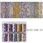 10 Patterns New Metal Nail Foils for Transfer Paper Stickers Floral Chameleon Nails Wraps DIY Water Marble Nail Art Decorations
