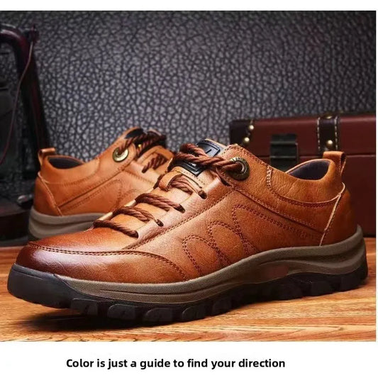 Men's Outdoor Sports Casual Climbing Shoes Winter Fleece Low Help Cotton Shoes Anti-slip Dad Shoes Large Size Men's Shoes