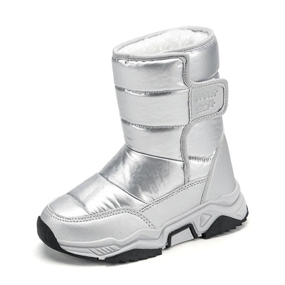 New Kids Snow Boots Winter High-top Warm Cotton Shoes for Children Boys Girls Warm Plush Lining Ankle Boots Anti-skid Waterproof
