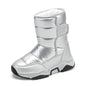 New Kids Snow Boots Winter High-top Warm Cotton Shoes for Children Boys Girls Warm Plush Lining Ankle Boots Anti-skid Waterproof