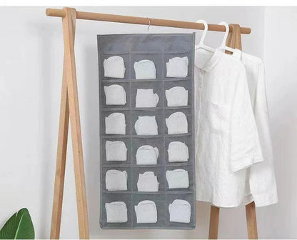 Double Sides Underwear Storage Hanging Bag Dormitory Home Wardrobe Hanging Wall Foldable Bag Underpants Socks Organizer
