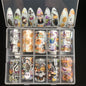 New Flower Nail Foils for Transfer Paper Stickers Floral Adhesive Fruit Nails Wraps Fish DIY Water Marble Nail Art Decorations