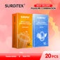 20-Pack Ultra-Popular Combo Pack Ultra-Thin Ultra-Lubricated Textured Male Condoms for Bareback Sensation