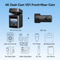 Baseus 4K Dash Cam VD1 Pro Front and Rear UHD Car Camera for SONY Sensor Supercapatior Night Vision WiFi6 DVR Video Recorder