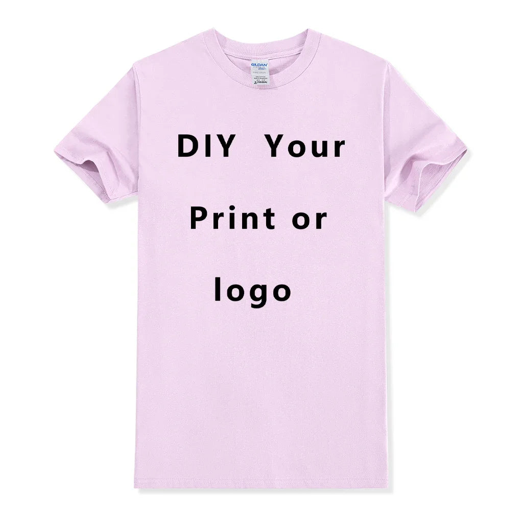 EU size 100% pure cotton custom T-shirt front and back team school uniform store logo text photo for men's personalized high-end
