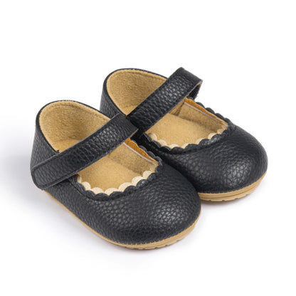 Meckior Baby Boys Girls Shoes Infant Leather Rubber Sole Anti-slip Toddler First Walkers Crib Shoes Newborn Girl Princess