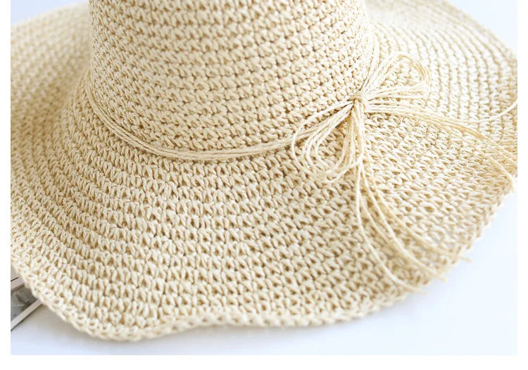 Summer New Parent-child Straw Hat Girl Casual Solid Foldable Big Brim Holiday Hats Baby Boy Beach Fisherman's Cap