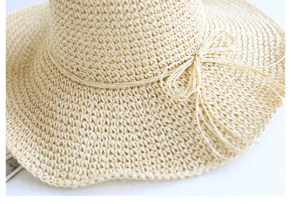 Summer New Parent-child Straw Hat Girl Casual Solid Foldable Big Brim Holiday Hats Baby Boy Beach Fisherman's Cap