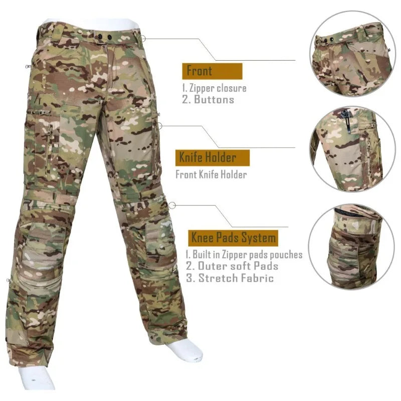 2026 Spring Autumn Men'sTactics Sets Wear Resistant Uniform Shirts Outdoor Sports 2-piece Suits Breathable Frog suit Cargo pants