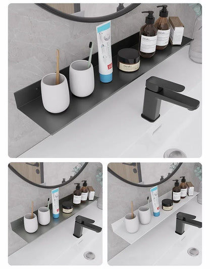 Toilet No Drilling Shelving Wall Mounted Shelf Space Aluminum Vanity Mirror Front Storage Shelves Organizer Bathroom Accessories