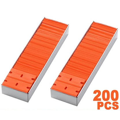 100 Pieces Two Cutting Plastic Razor Blade 1pcs Label Clean Razor Glue Remover Window Glass Clean Scraper Car Wrap Sticker Squee