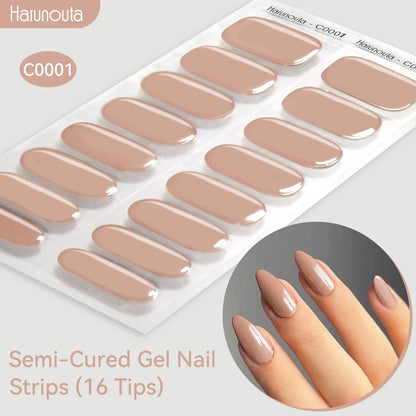 Gradient Auroras Semi Cured Gel Nail Strips Sparkly Shinning DIY Gel Polish Stickers for Nails Works with UV/LED Nail Lamps