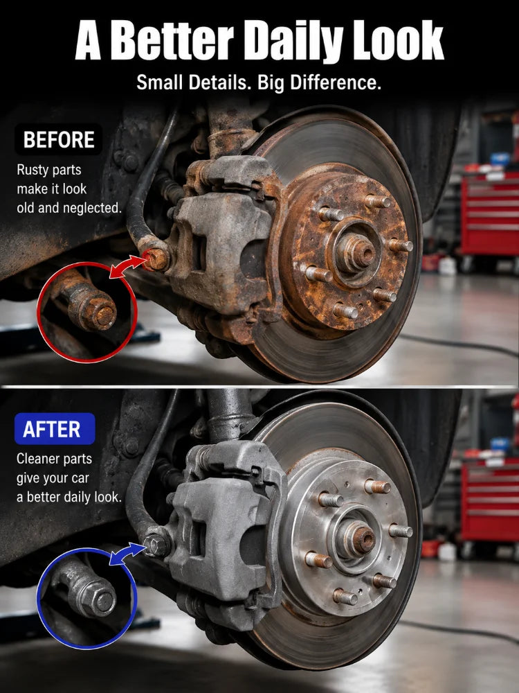 Rust Remover Spray Anti Rust Lubricant for Car Wheels Restore Metal Car Detailing