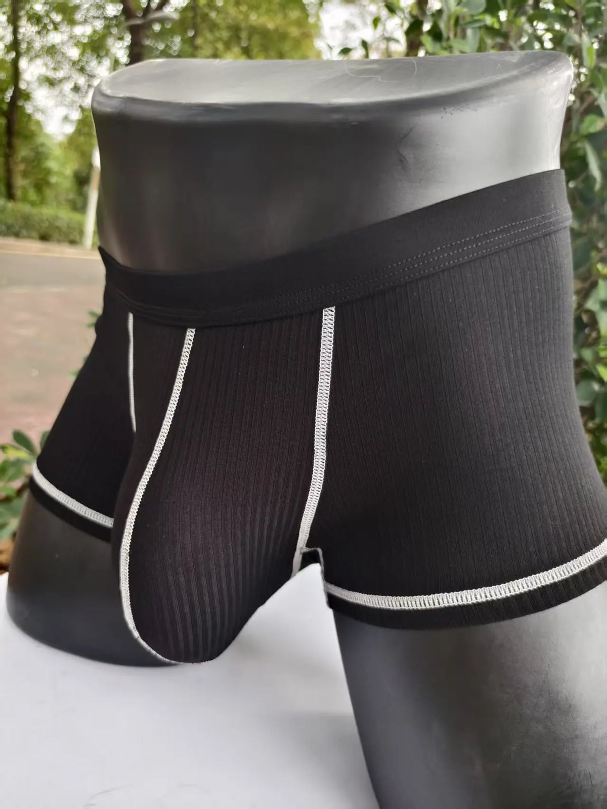 Large-bag personalized design men's underwear, sweat-absorbing, thin, breathable, U-convex four-corner men's underwear