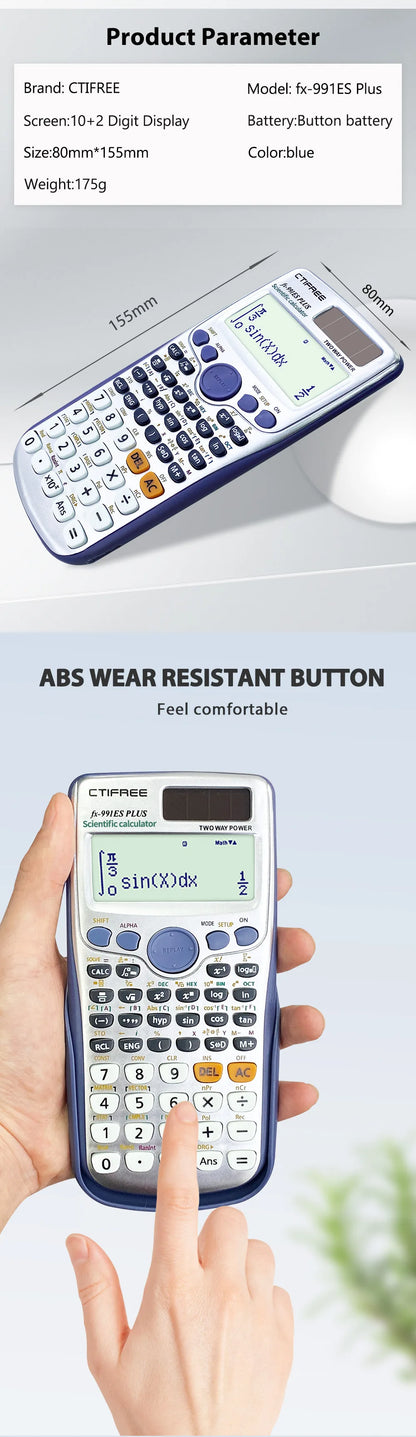 fx-991ES PLUS Multifunctional science function calculator-417function Specially designed for student exams, economical packaging