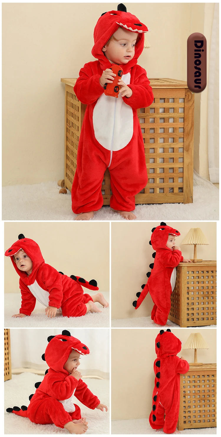Baby Clothes Winter Pajamas Flannel Thermal Pijamas for Toddler Kids Boys Girls Squirrel Cow Onesies Infant Jumpsuit Pyjamas