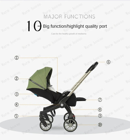 New baby stroller 4in1 Multifunctional newborn baby carriage 3in1 stroller Foldable Basket type seat