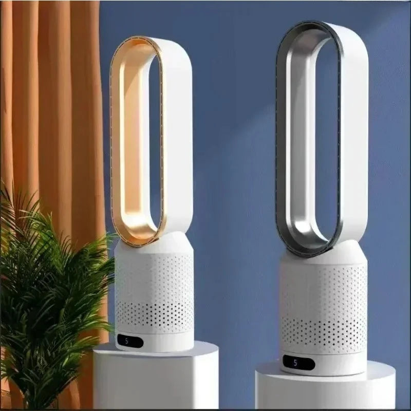 Smart Bladeless Fan with Remote Control 8 Wind Speeds Intelligent Timing 90° Oscillation Quiet Air Cooler for Home Bedroom
