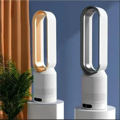 Smart Bladeless Fan with Remote Control 8 Wind Speeds Intelligent Timing 90° Oscillation Quiet Air Cooler for Home Bedroom
