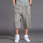 New Summer Men Cotton Thin Casual Shorts Man Elastic Waist Loose Jogger Cargo Shorts Pants Quality Male Straight Pants Size 6XL