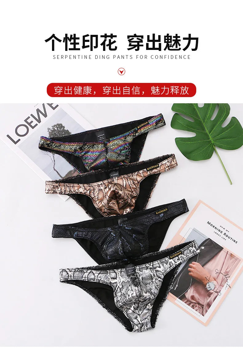 Foreign trade low-rise men's briefs men's underwear triangle printed underwear cross-border underwear wholesale KX020-SJ