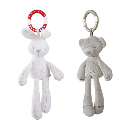 New Baby Rattles Mobiles Infant Toddler Toys Stroller Bed Hanging Rabbit Elephant Crib Hanging Bell Plush Toys for 0-12 Months