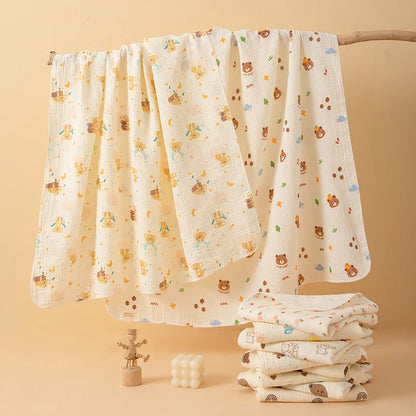 Simple Style Printed Baby Blanket Made of Gauze Material, Newborn Swaddle, Baby Swaddle Blanket, Gauze Wrap, Bedding, Baby Bath Towel, Infant Products